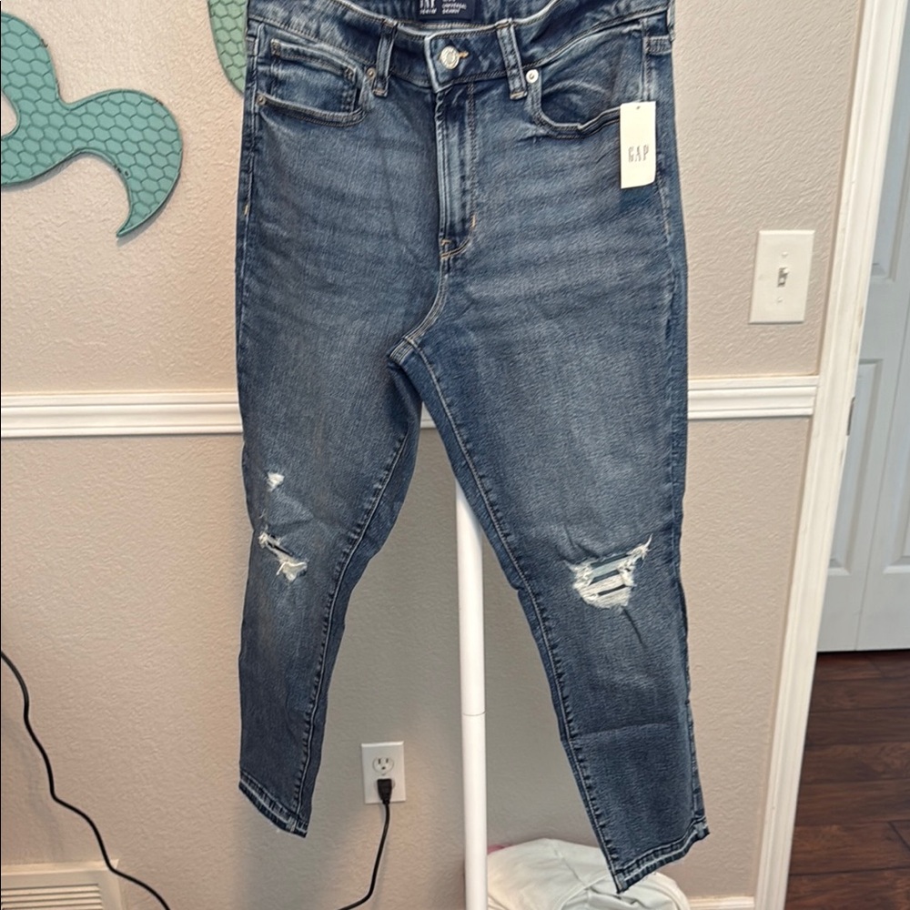 GAP Blue Skinny Jeans Distressed Style